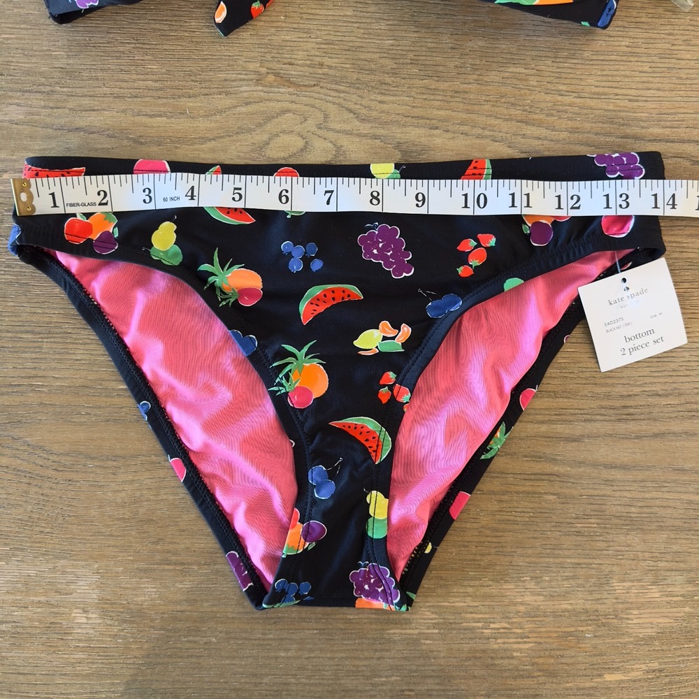 NEW kate spade New York Summer Fruit Bikini Set-Bandeau Tie Top & Brief-Size Med - Picture 7 of 16